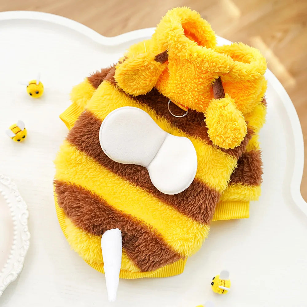 Bee Plush Pet Costume Warm Clothing for Dogs and Cats