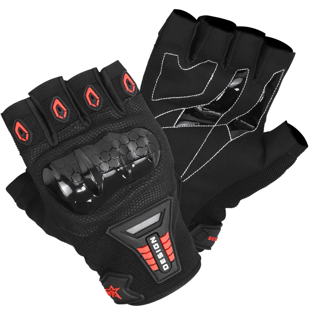 Unisex Fingerless Motorcycle Cycling Gloves Breathable Microfiber