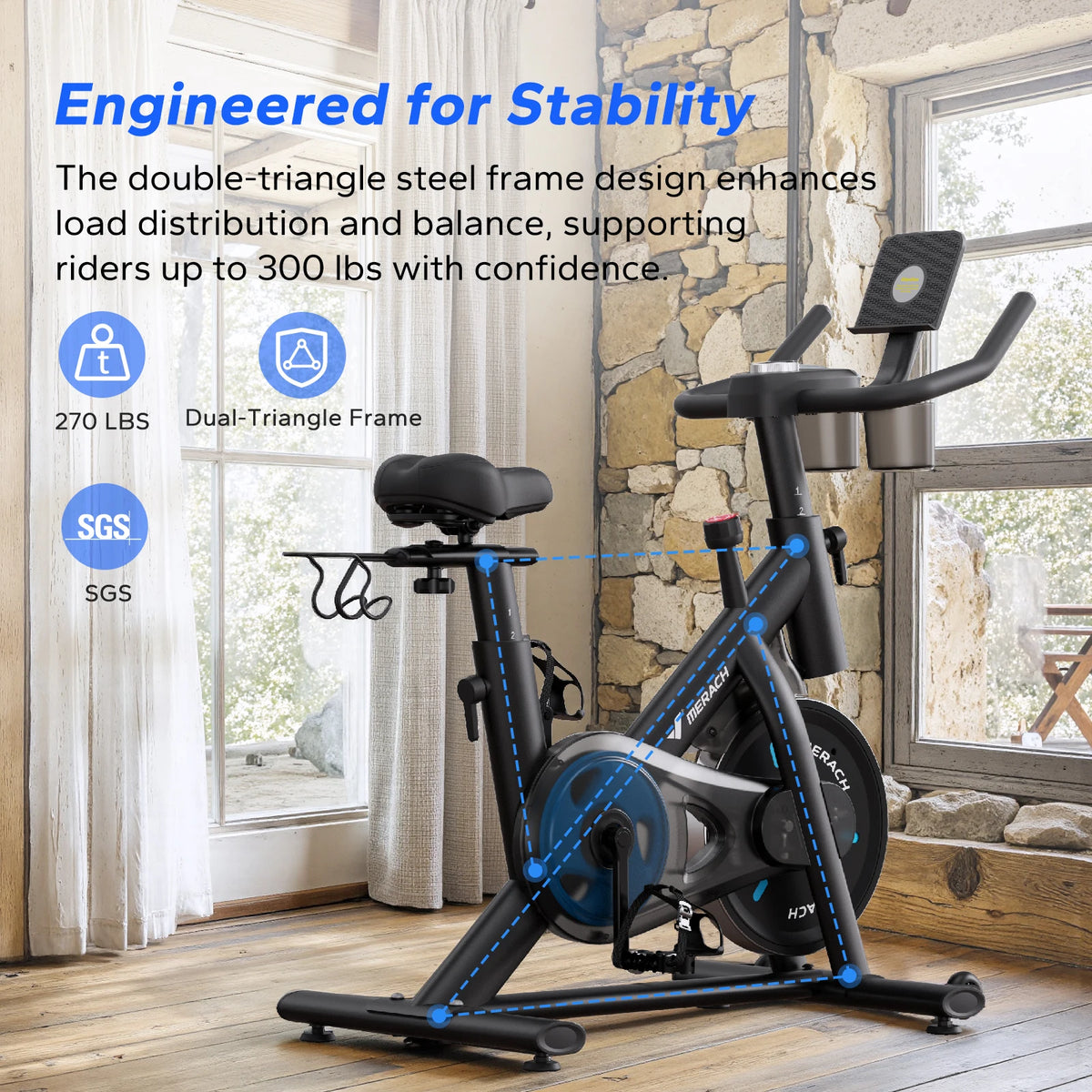 MERACH Magnetic Indoor Bike With App Control And Exclusive Fitness Courses