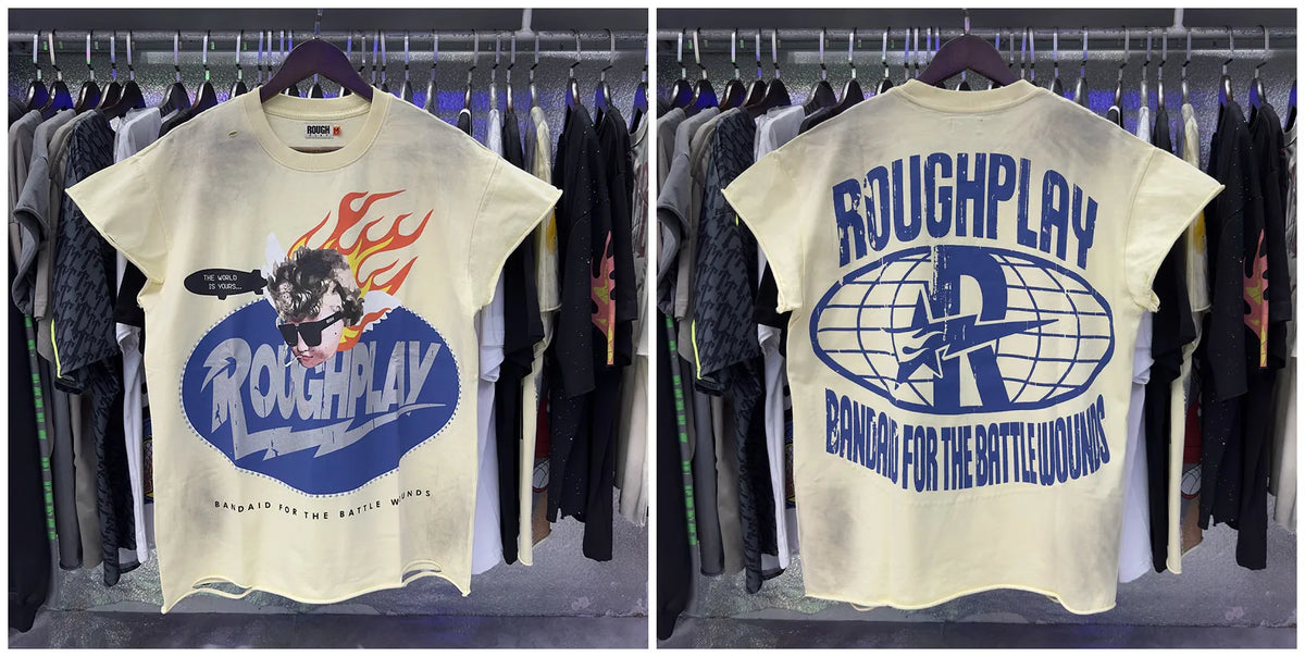 New 26SS Rough Play Thuglife Print Street Fashion 100% Cotton Men's and Women's Loose Short Sleeved T-shirt Y2K Men Vest T-shirts Tops