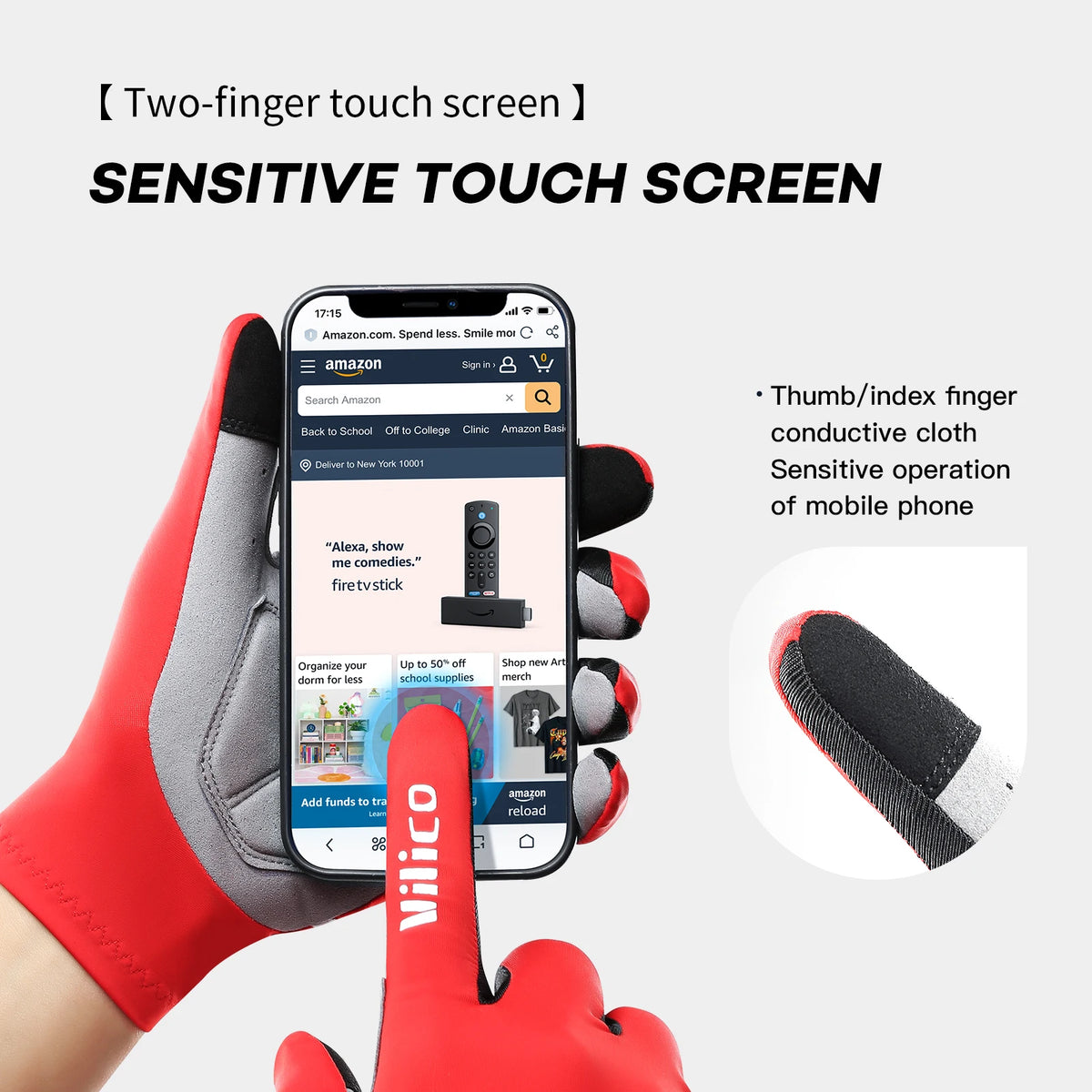 Outdoor Cycling Gloves With Sensitive Touch Screen And Wear Resistant