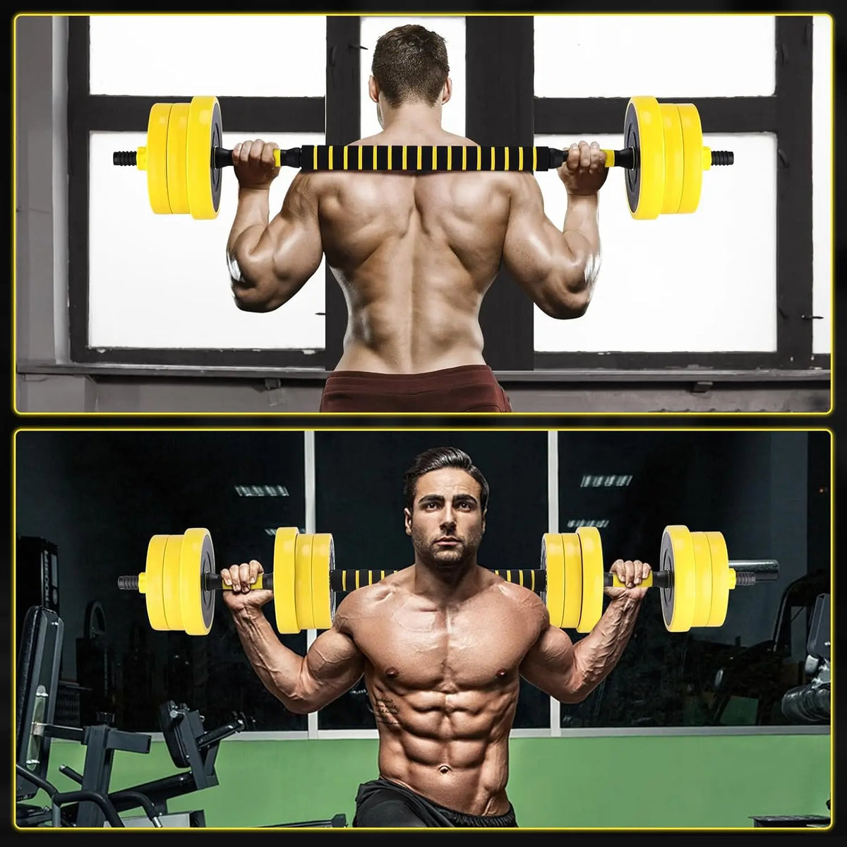 HiMISS 44 Lbs 2-In-1 Adjustable Dumbbell and Barbell Set