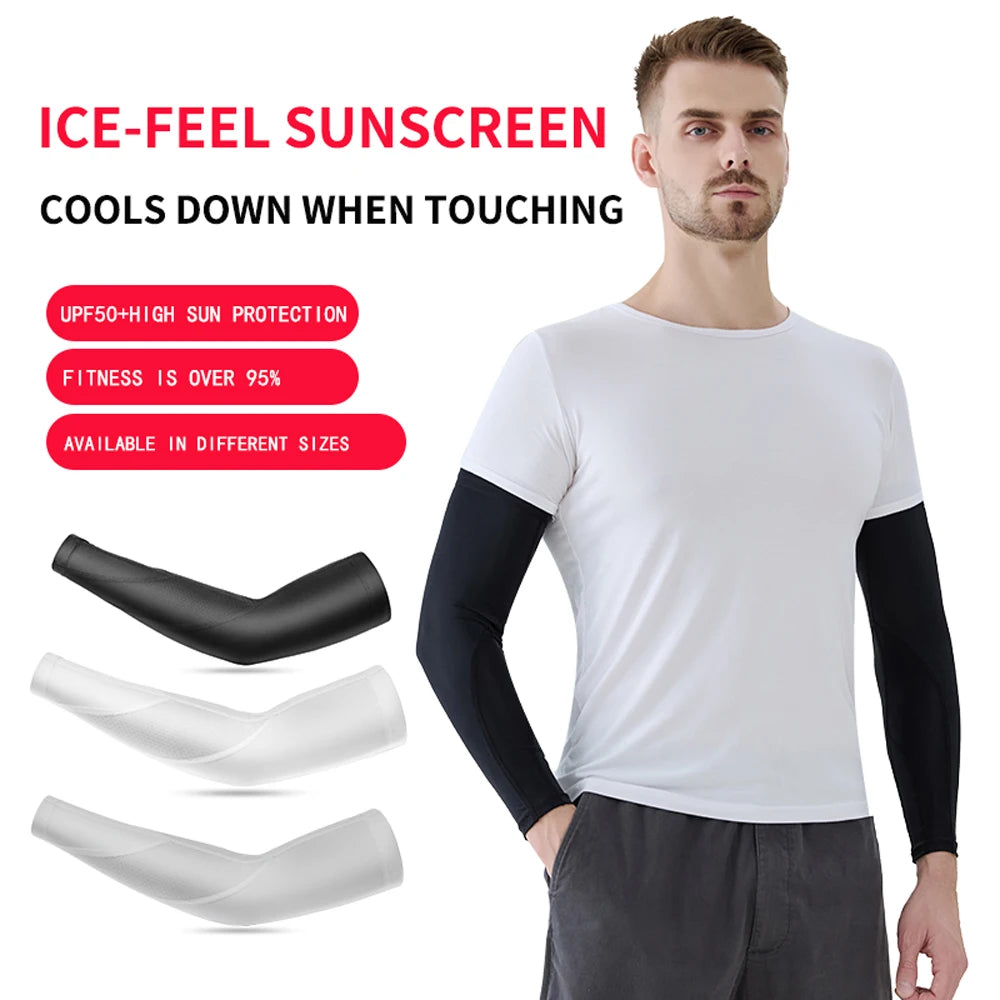 Summer ice silk sleeves sun protection sleeves men and women outdoor cycling hand sleeves arm sleeves anti-ultraviolet