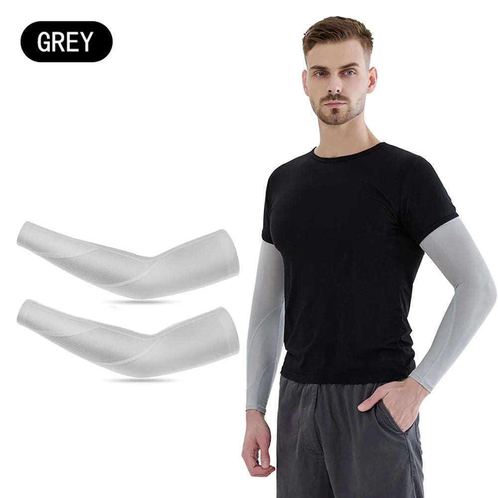 Summer ice silk sleeves sun protection sleeves men and women outdoor cycling hand sleeves arm sleeves anti-ultraviolet