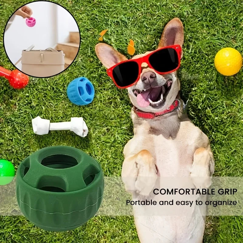Silicone Tray Style Dog Snack Dispenser Toy With Teeth Ball