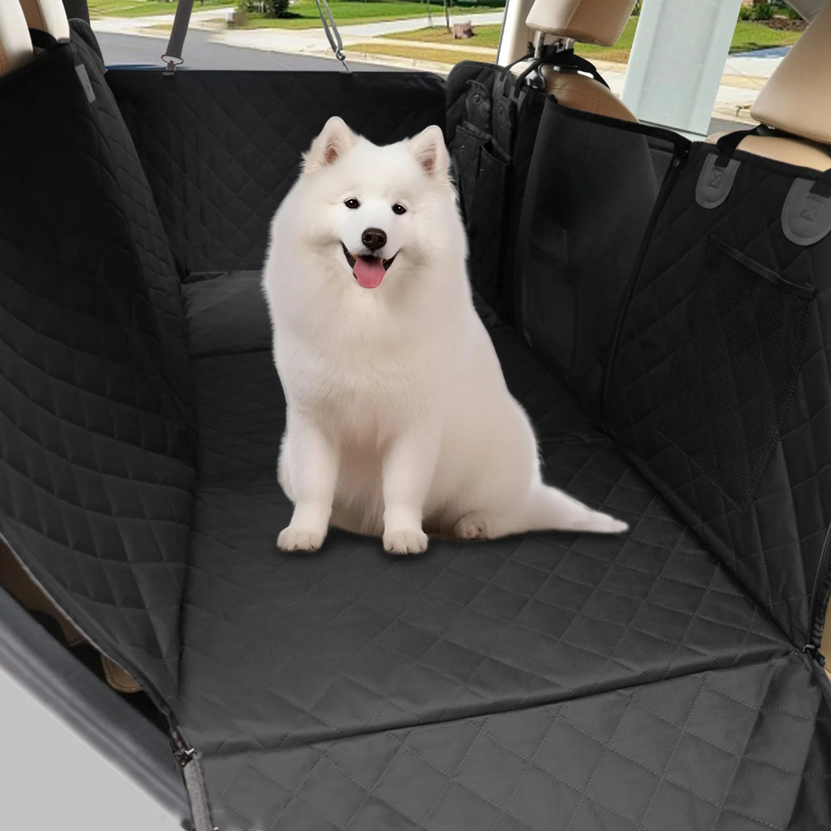 BingoPaw Waterproof Dog Car Seat Cover With Hard Bottom Extender