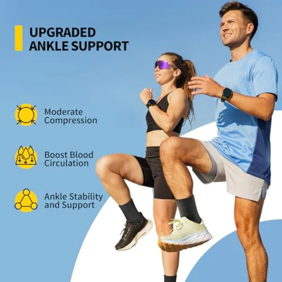 1 Pair Ankle Compression Sleeve for Men and Women Soft, Breathable Support for Plantar Fasciitis, Achilles Tendonitis, Swelling