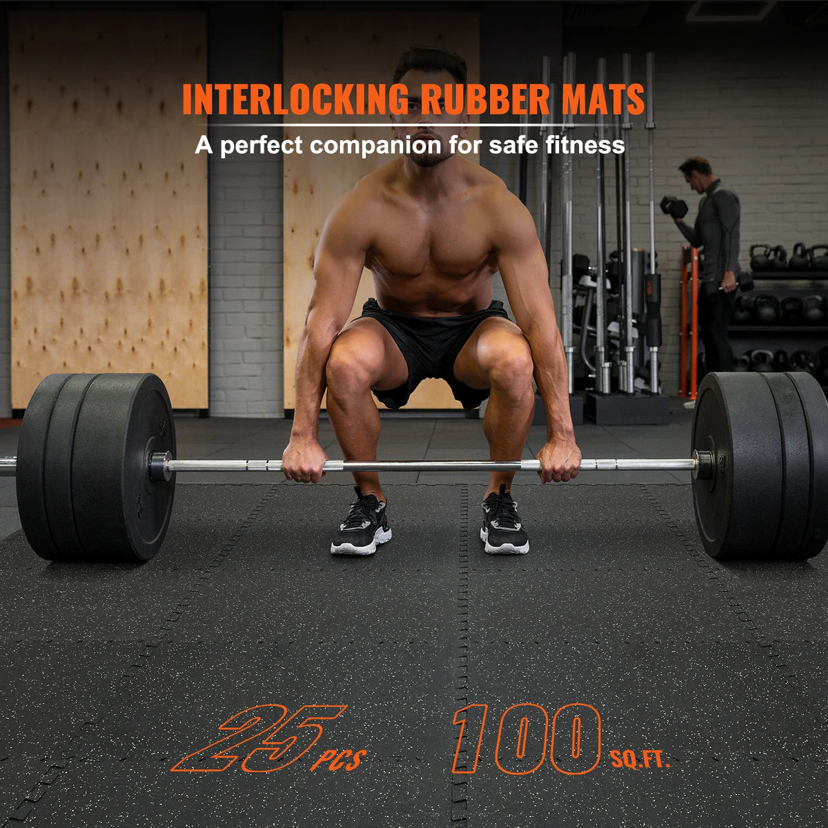 SucceBuy Interlocking Gym Floor Mats EVA Rubber Top Set
