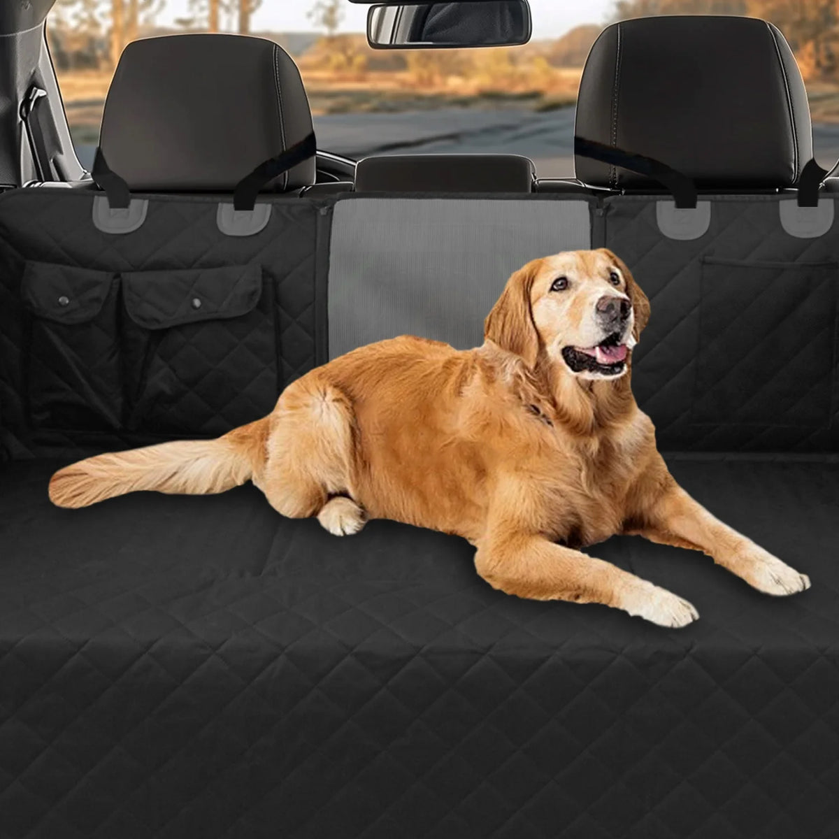 BingoPaw Waterproof Dog Car Seat Cover With Hard Bottom Extender