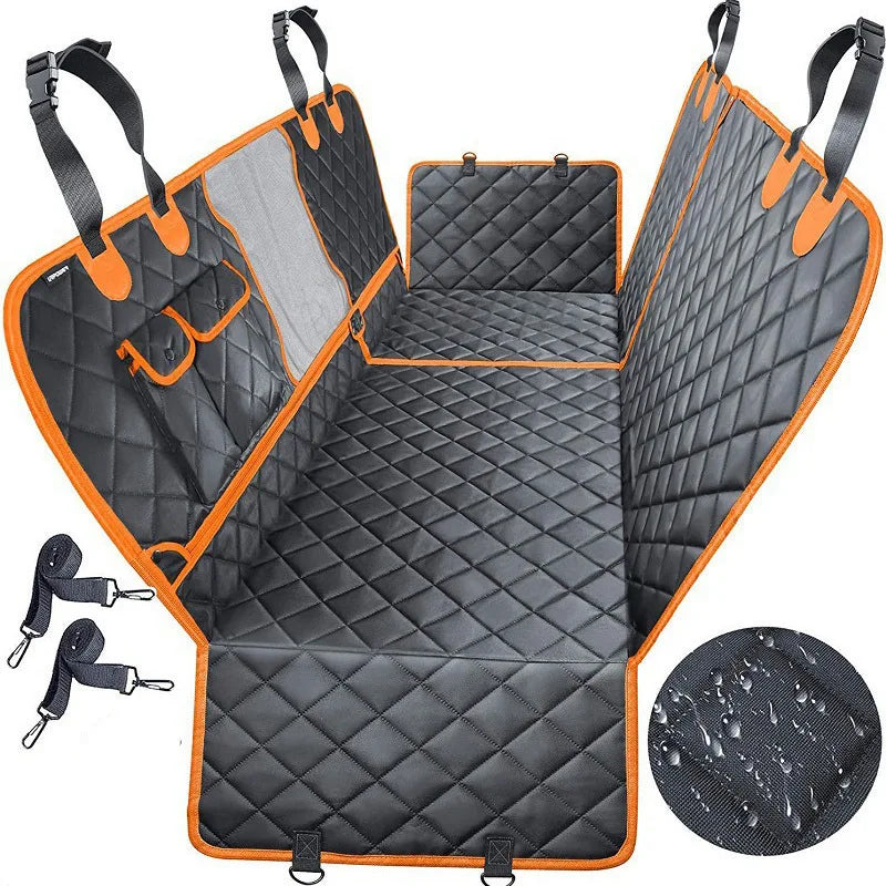 Waterproof Dog Car Seat Hammock Cover With Side Flaps And Pockets