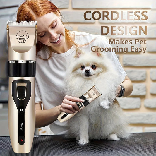 YUKU Cordless Pet Grooming Kit USB Rechargeable Trimmer for Dogs