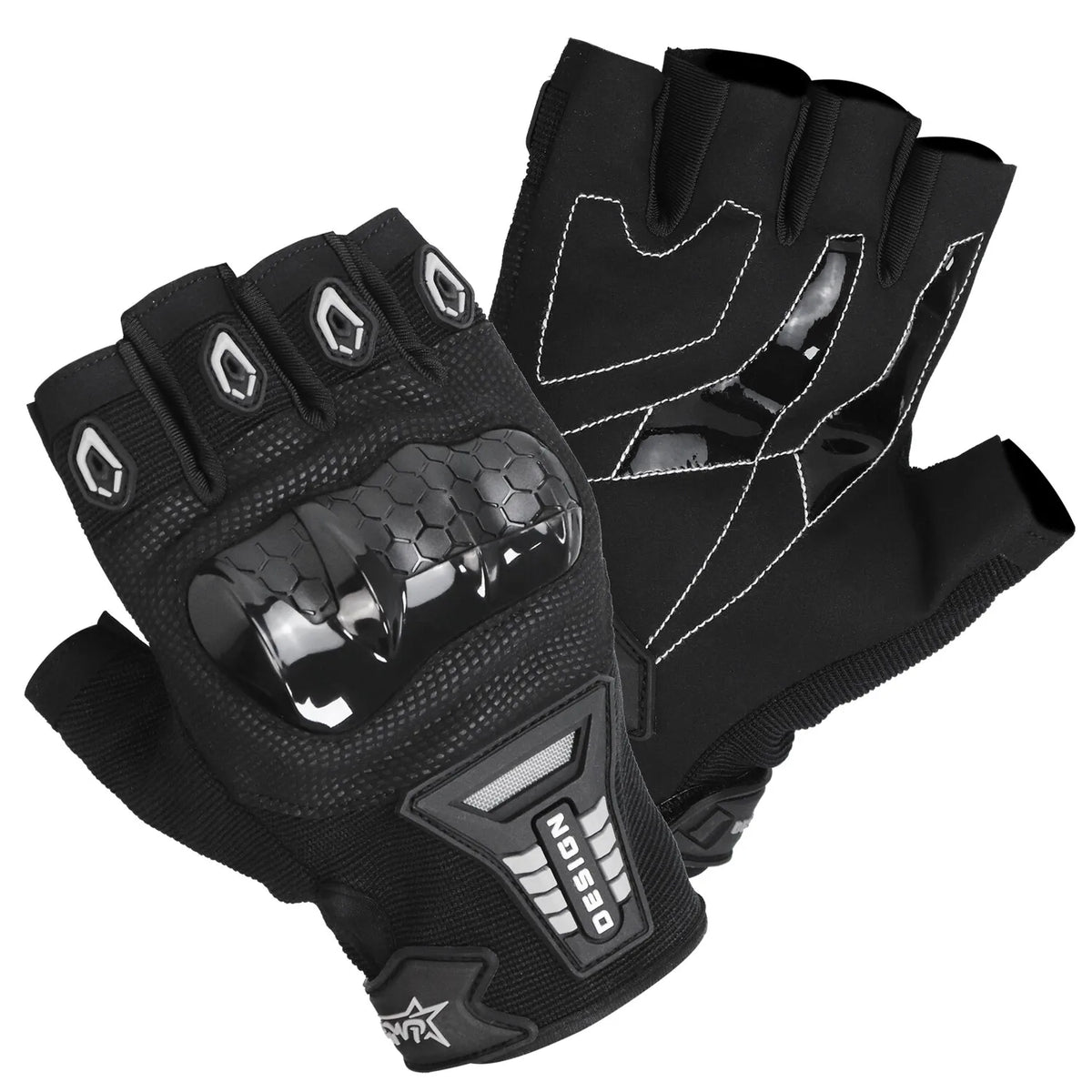 Unisex Fingerless Motorcycle Cycling Gloves Breathable Microfiber