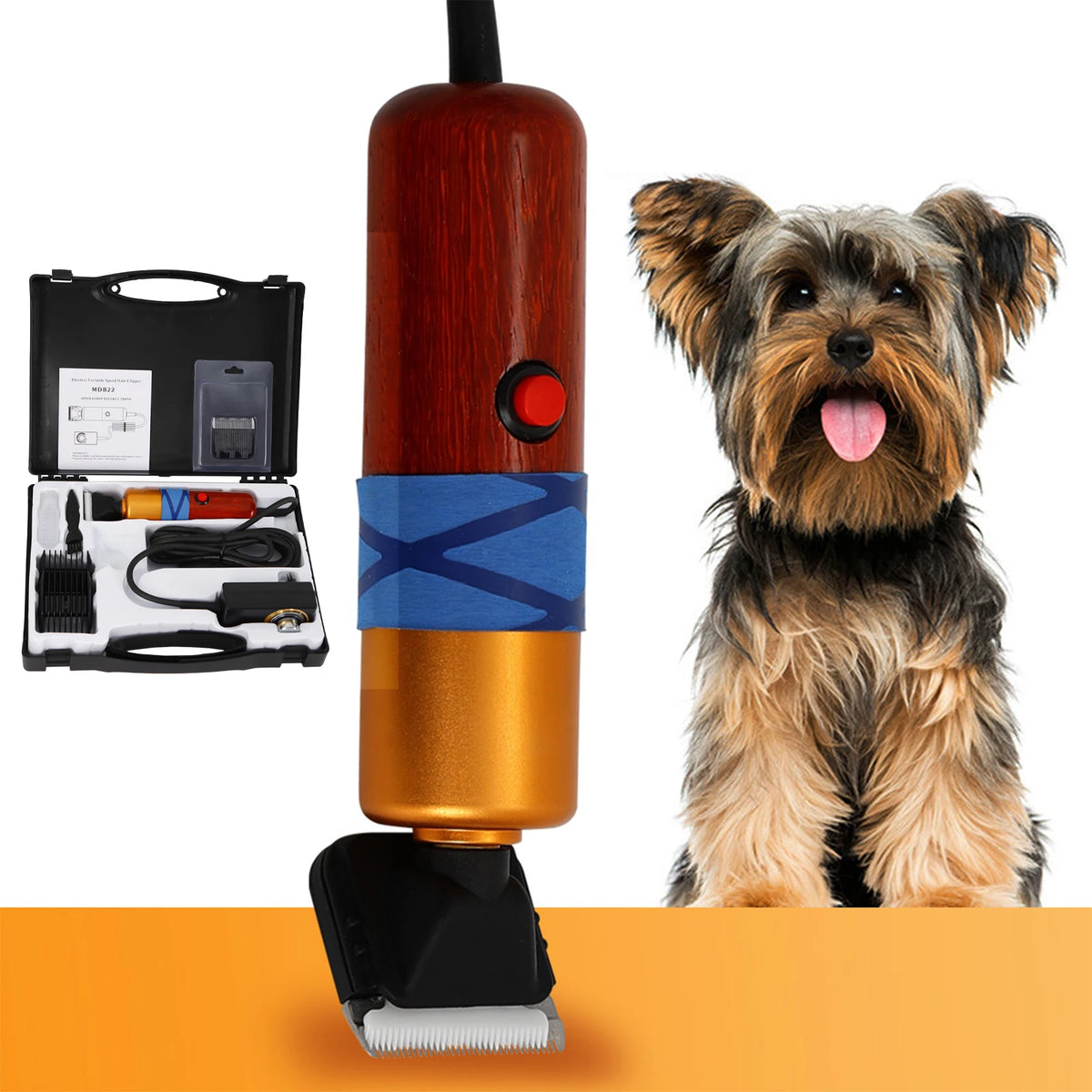 Pet Hair Clipper Low Noise Professional Electric Variable Speed Trimmer