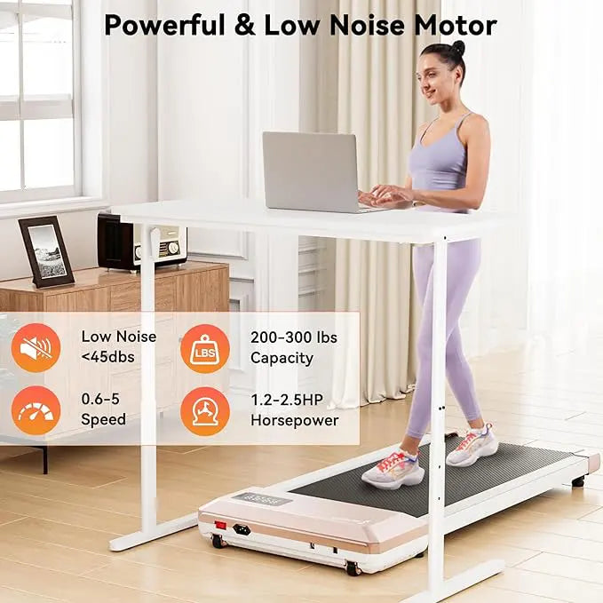 Superun 2-In-1 Walking Treadmill for Home Office App Control