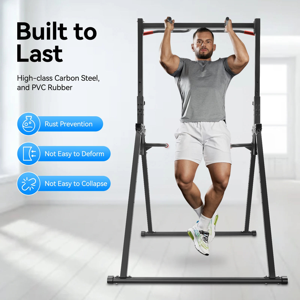 Power Tower Pull Up Bar Dip Station Free Standing Gym