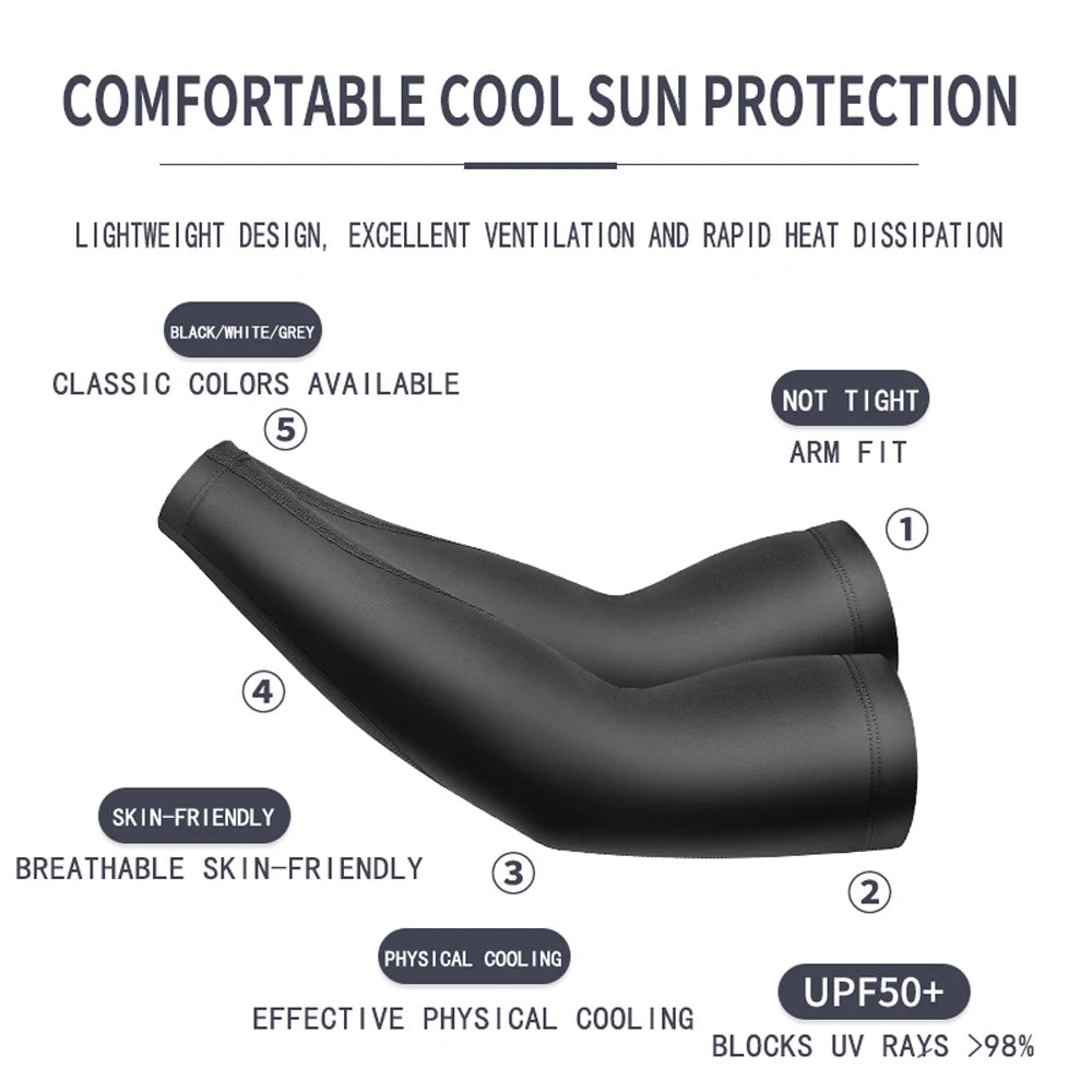 Summer ice silk sleeves sun protection sleeves men and women outdoor cycling hand sleeves arm sleeves anti-ultraviolet