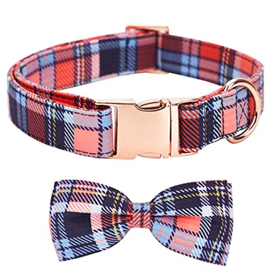 Adjustable Bow Tie Dog Collar Printed Cute Patterns Spring Summer Soft Pet Collars for Dogs