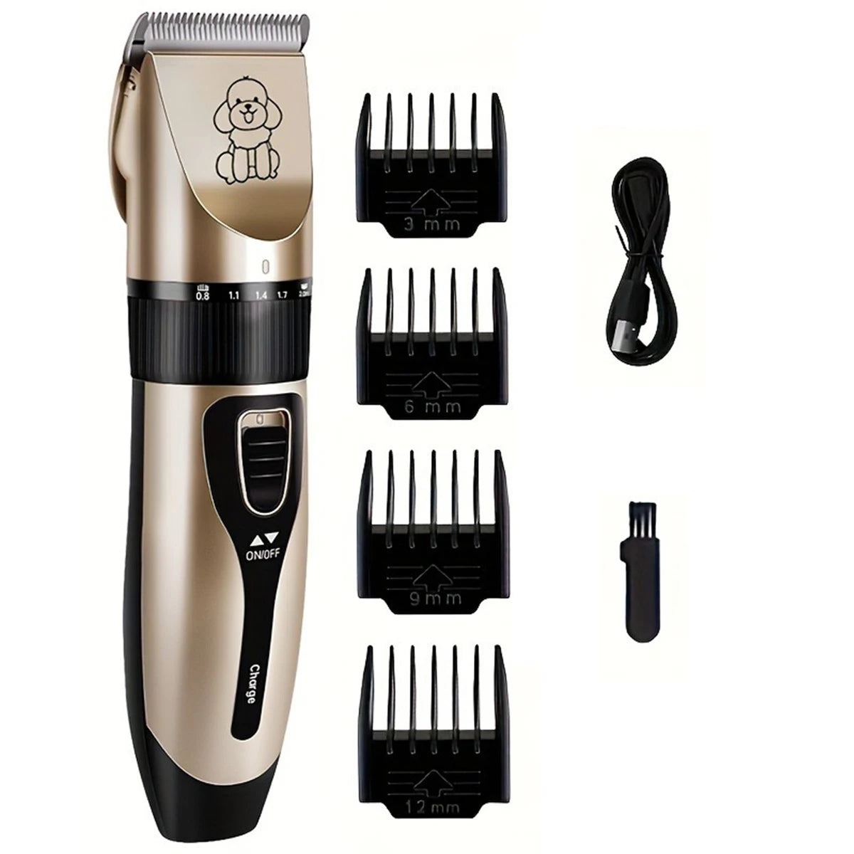 YUKU Cordless Pet Grooming Kit USB Rechargeable Trimmer for Dogs