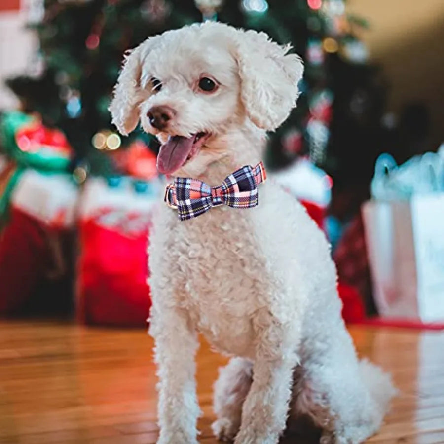 Adjustable Bow Tie Dog Collar Printed Cute Patterns Spring Summer Soft Pet Collars for Dogs