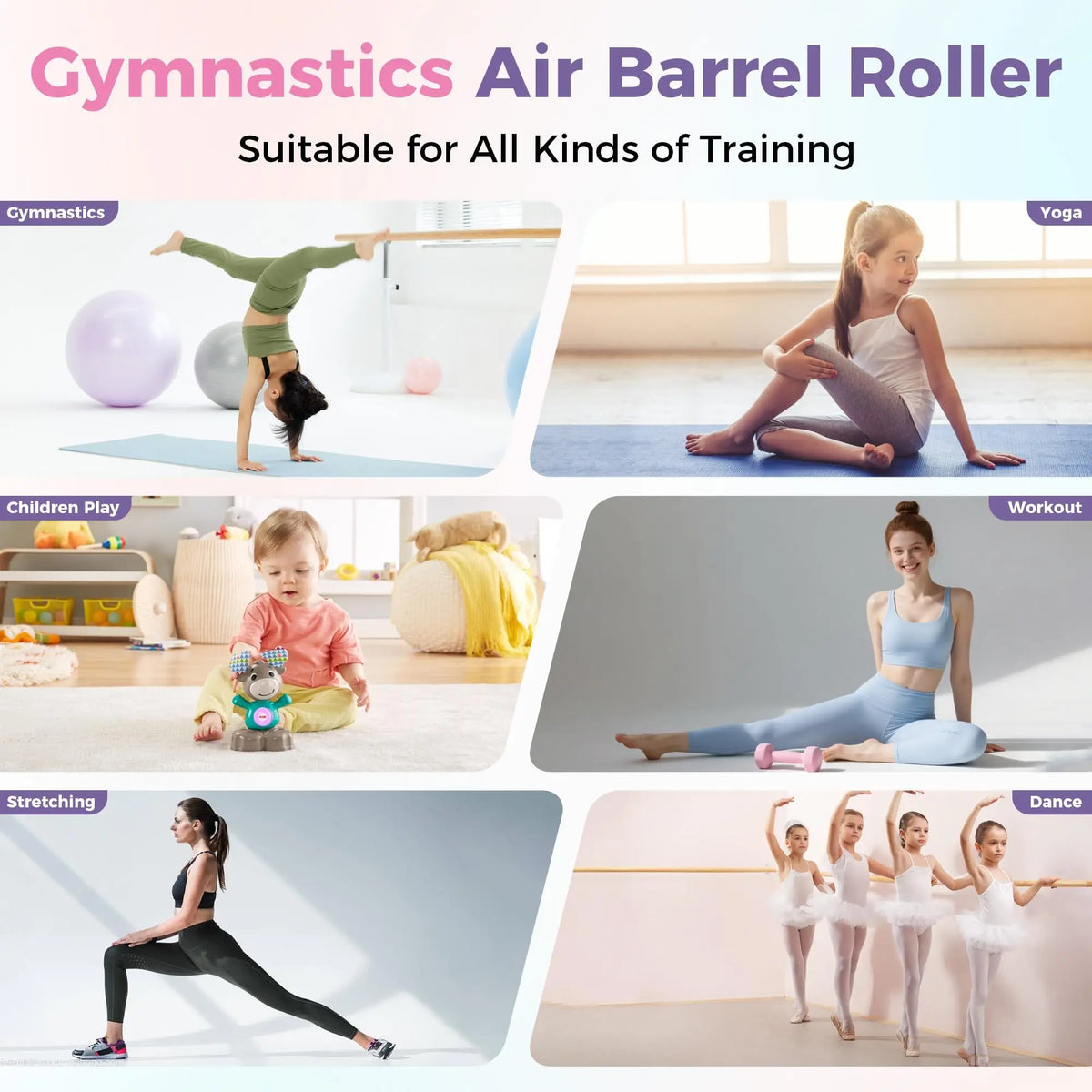 Studyset Gymnastics Air Roller Inflatable Tumbling Mat For Home Use