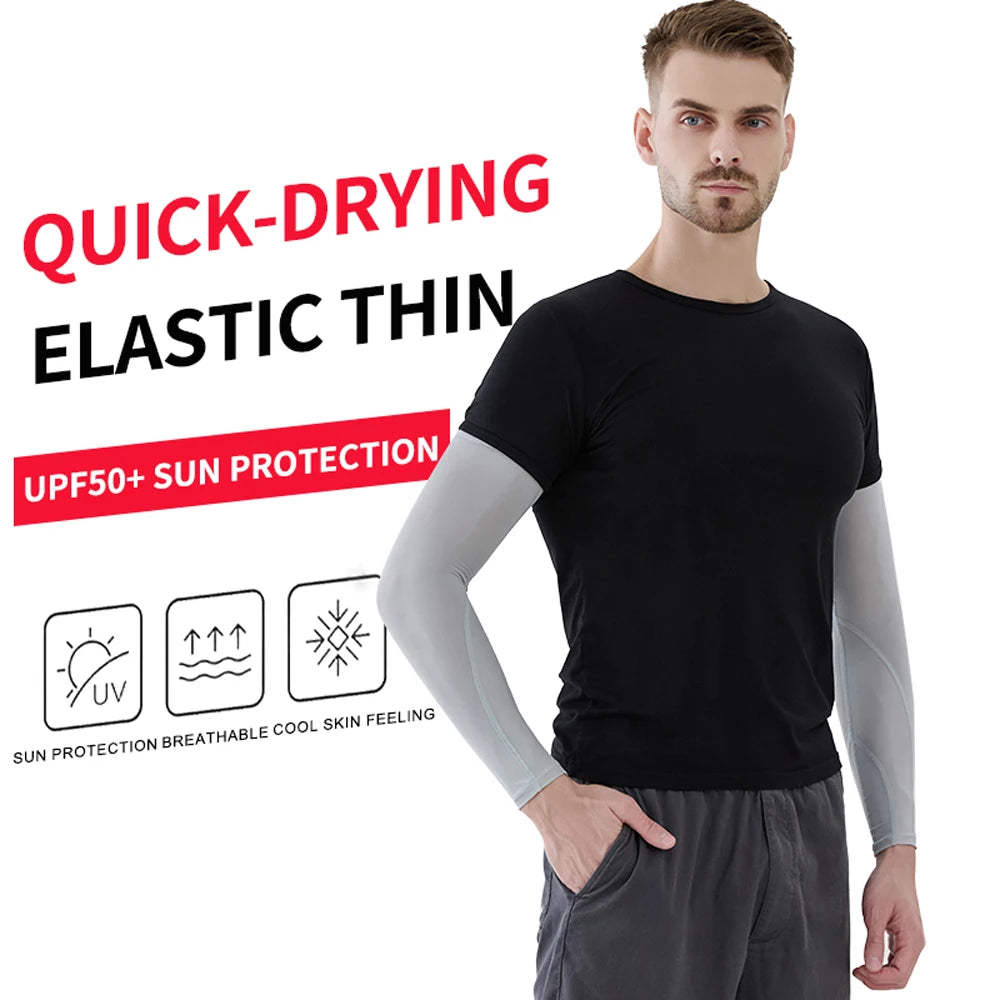 Summer ice silk sleeves sun protection sleeves men and women outdoor cycling hand sleeves arm sleeves anti-ultraviolet