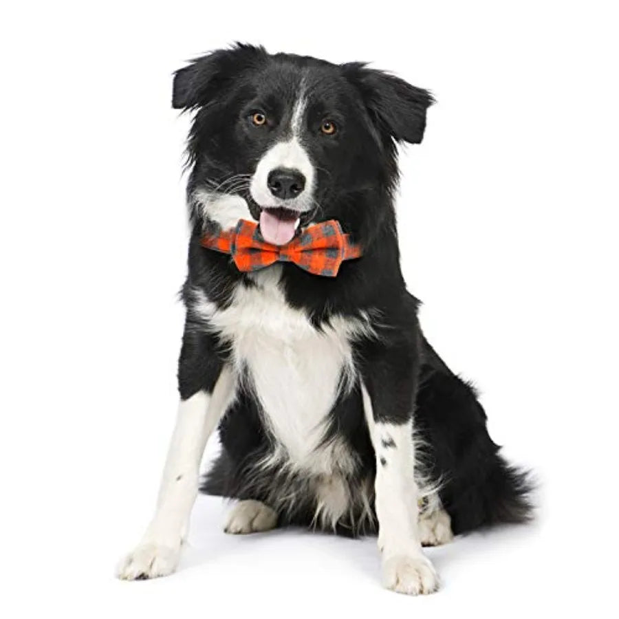Dog Bow Tie, Plaid Bow Tie Dog Collar Unique Lock Buckle Soft Comfortable, Adjustable Comfy Bowtie for Dogs Cats Pets Durable C