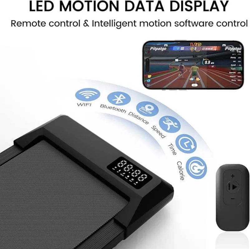 Superun 2-In-1 Walking Treadmill for Home Office App Control