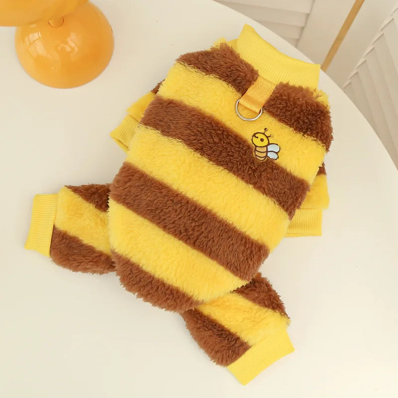 Bee Plush Pet Costume Warm Clothing for Dogs and Cats