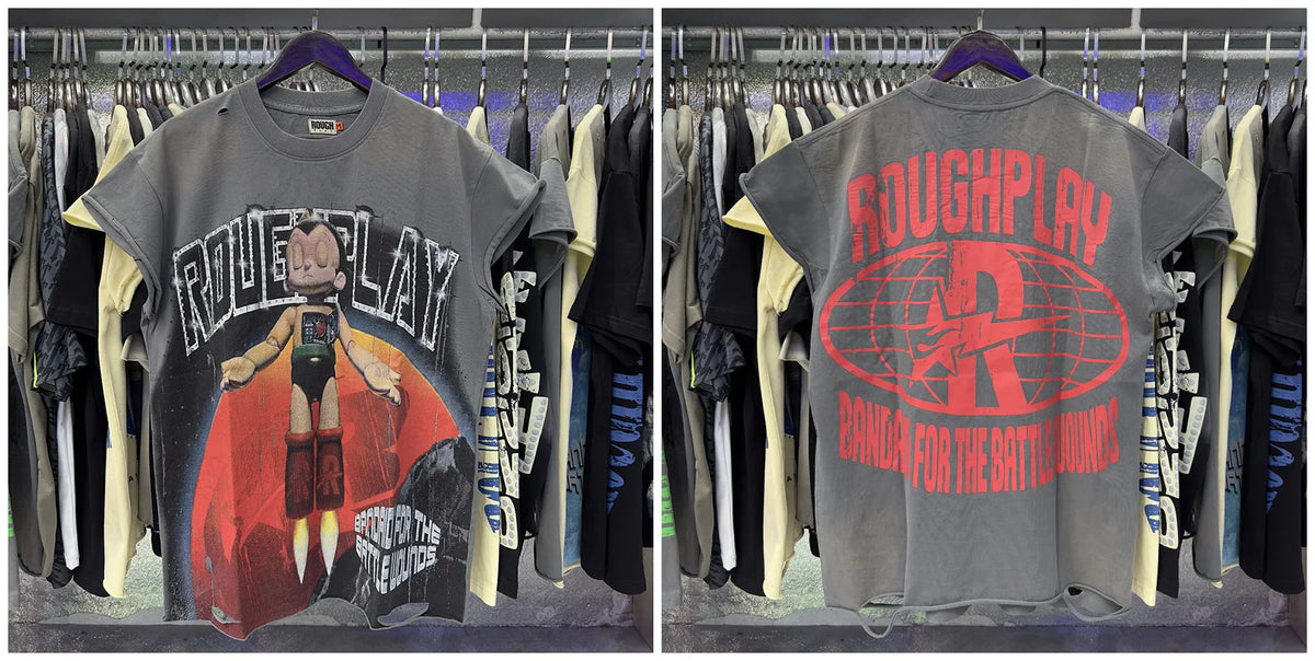 New 26SS Rough Play Thuglife Print Street Fashion 100% Cotton Men's and Women's Loose Short Sleeved T-shirt Y2K Men Vest T-shirts Tops