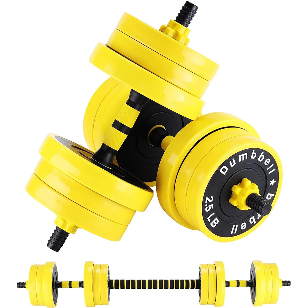 HiMISS 44 Lbs 2-In-1 Adjustable Dumbbell and Barbell Set