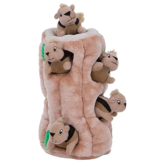 Interactive Plush Squirrel Hide And Seek Toy With Squeaky Squirrels