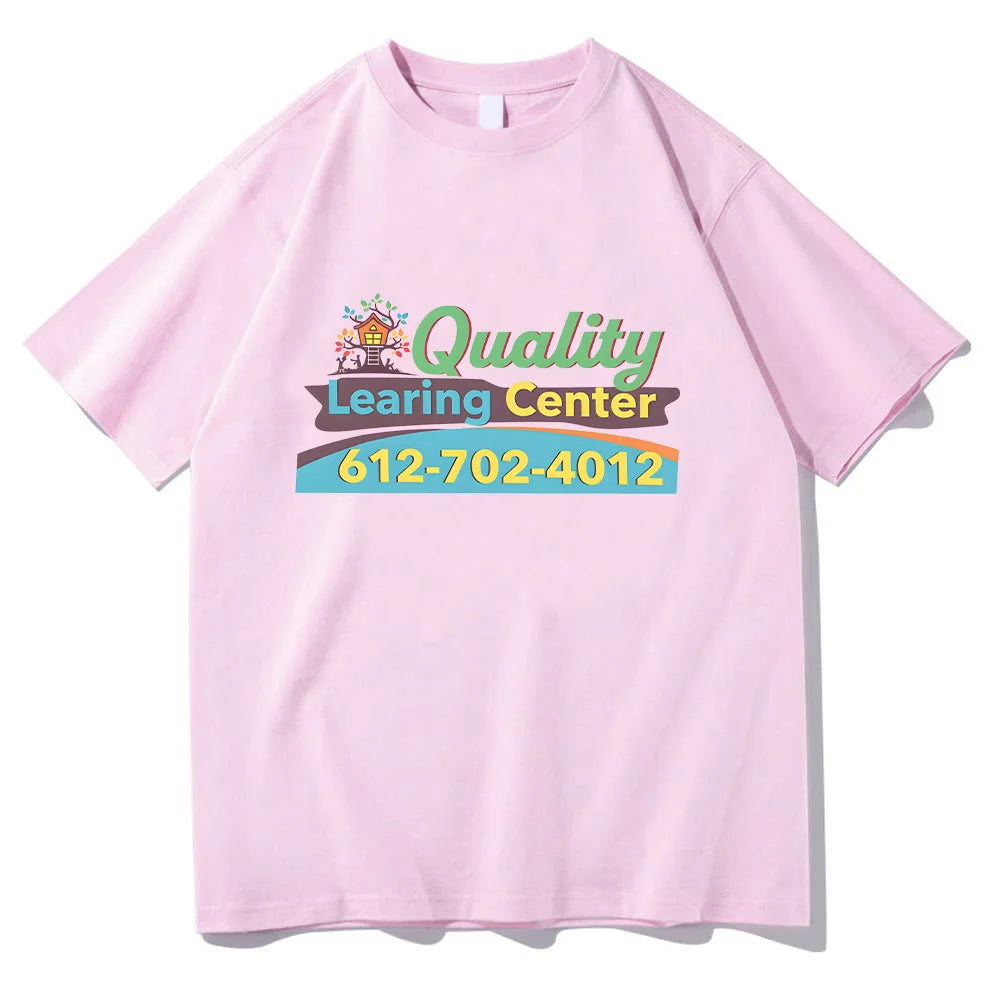 Men Women Quality Learing Center T Shirts Humor Graphic Classic T-Shirt Cotton Top Round Neck Short Sleeve Comfortable Clothing