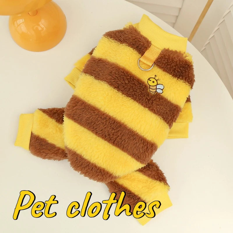 Bee Plush Pet Costume Warm Clothing for Dogs and Cats