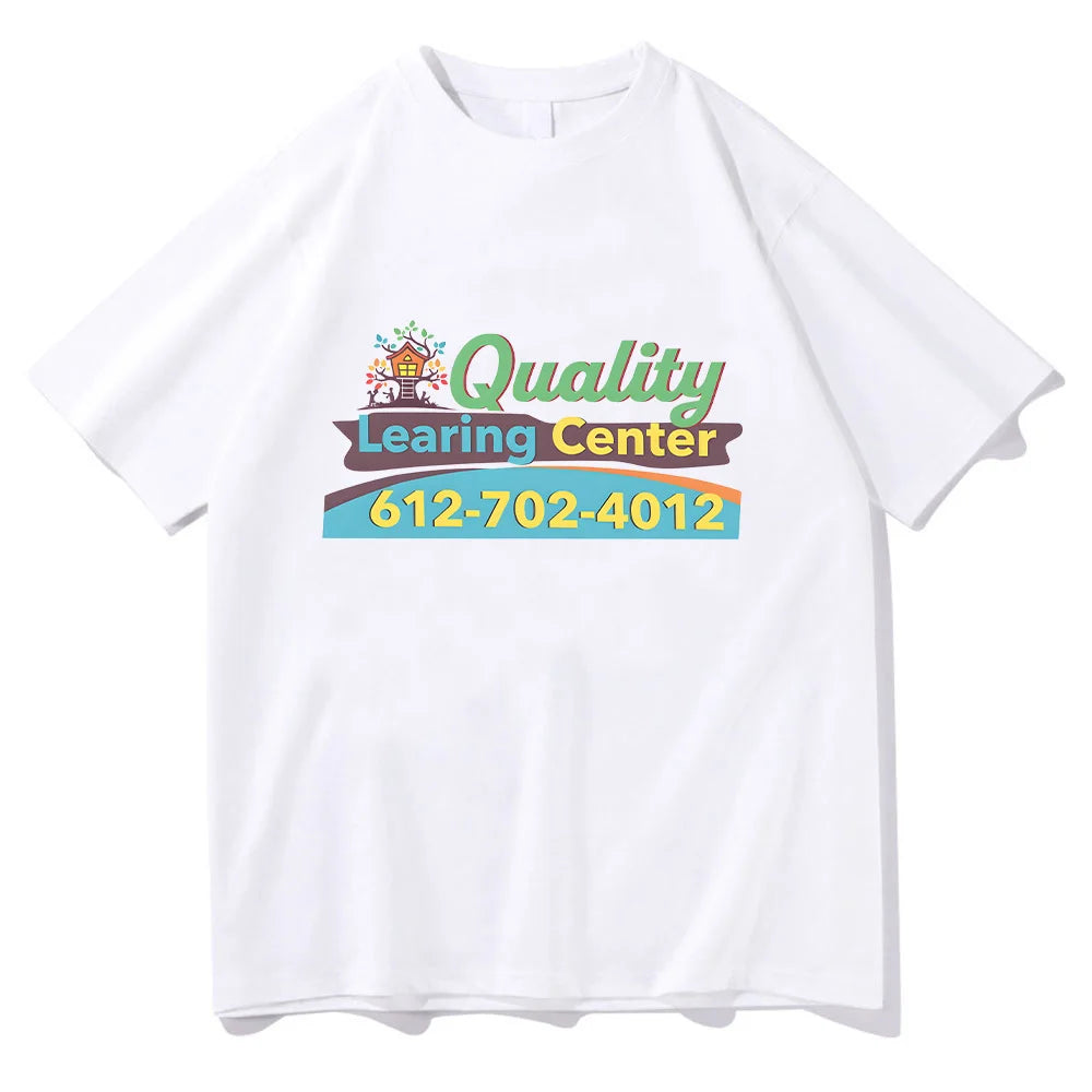 Men Women Quality Learing Center T Shirts Humor Graphic Classic T-Shirt Cotton Top Round Neck Short Sleeve Comfortable Clothing