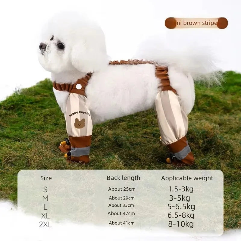Adjustable Dog Boots With Suspenders And Anti Slip Snow Protection