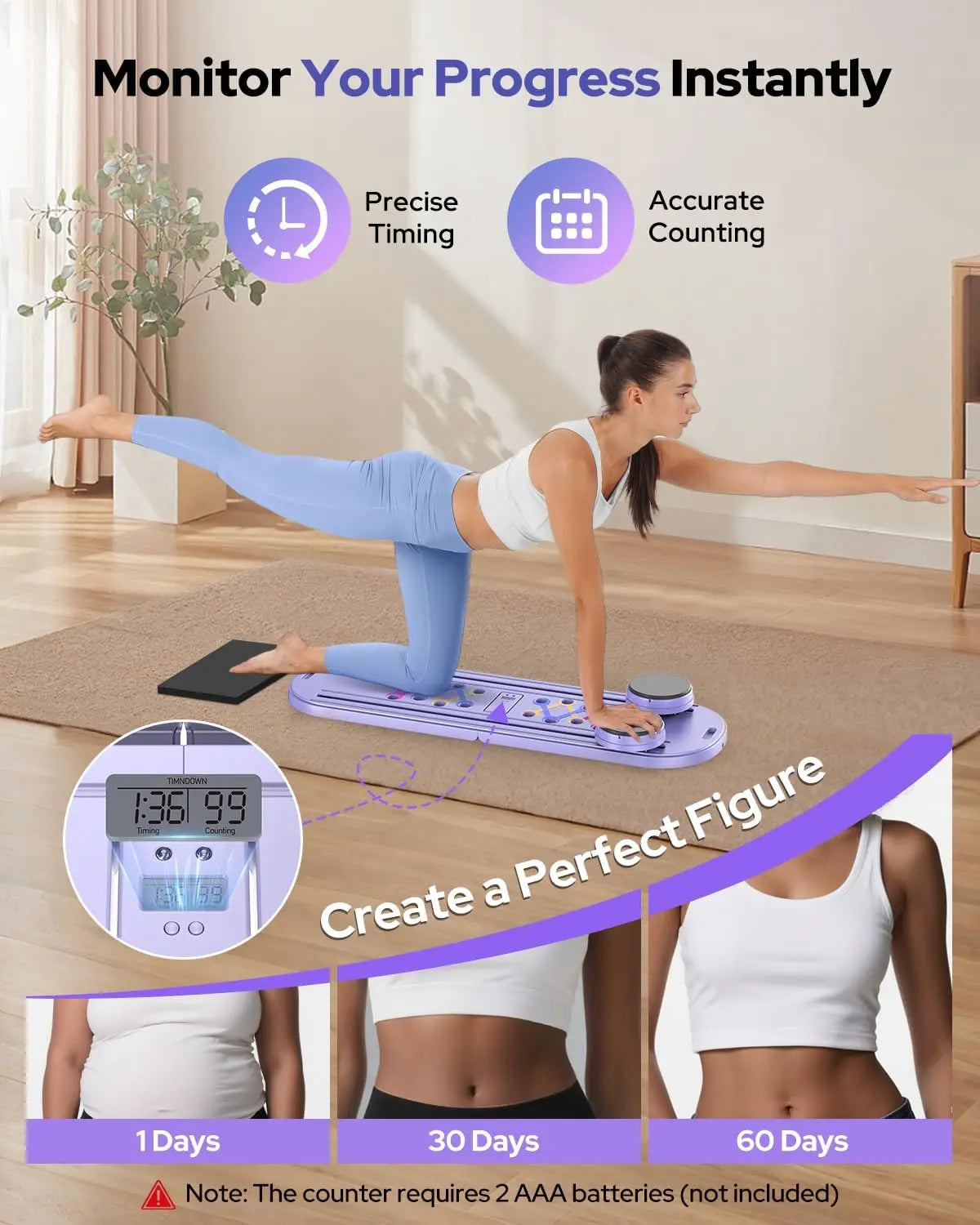Foldable Pilates Reformer Set 7 In 1 Portable Core Trainer