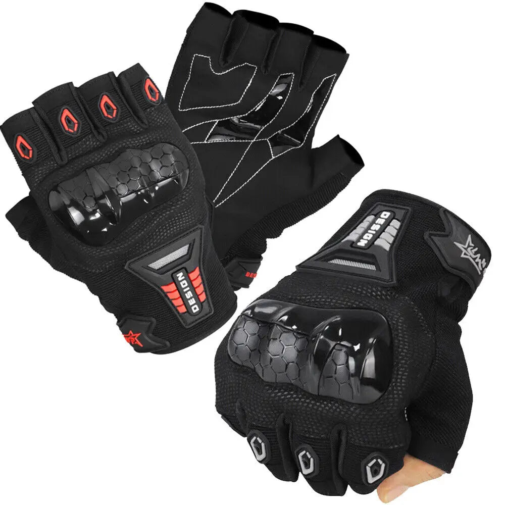 Unisex Fingerless Motorcycle Cycling Gloves Breathable Microfiber