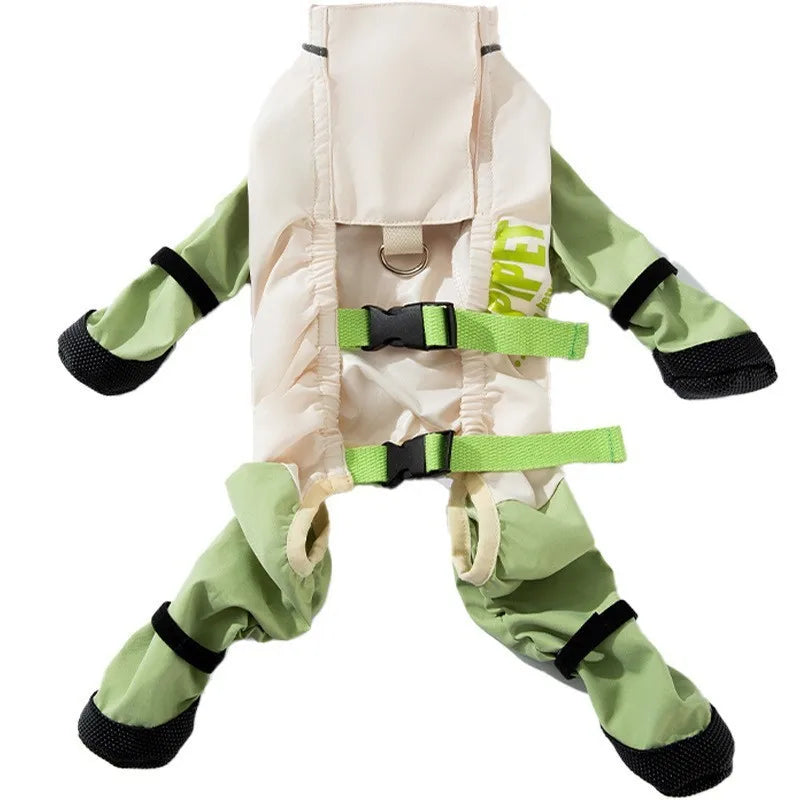 Adjustable Dog Boots With Suspenders And Anti Slip Snow Protection