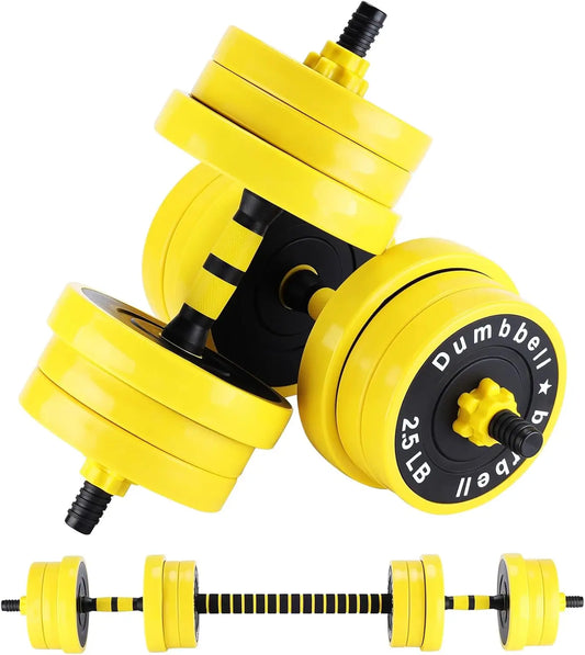 HiMISS 44 Lbs 2-In-1 Adjustable Dumbbell and Barbell Set