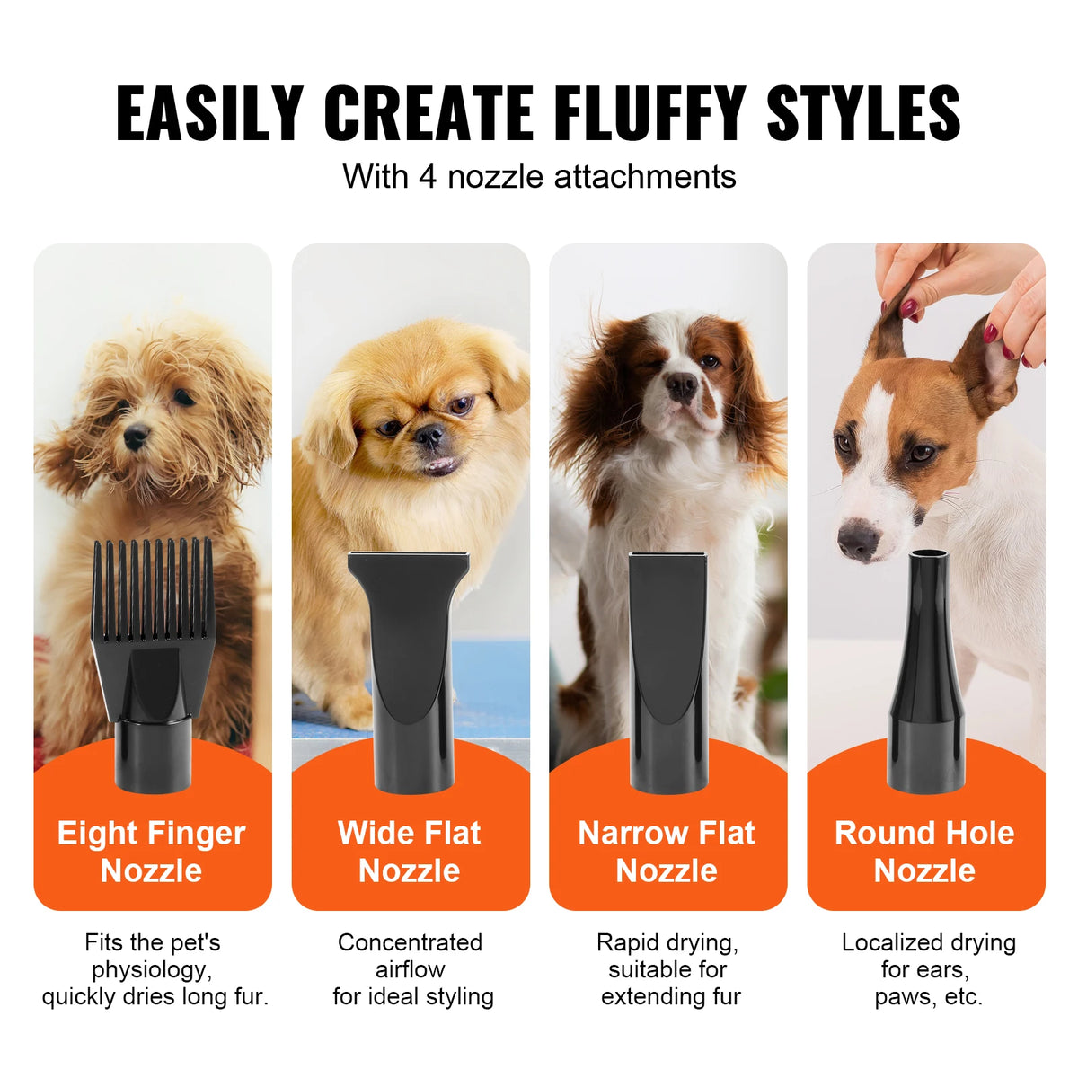 SucceBuy 2000W Dog Blow Dryer With Extendable Hose And Adjustable Speed