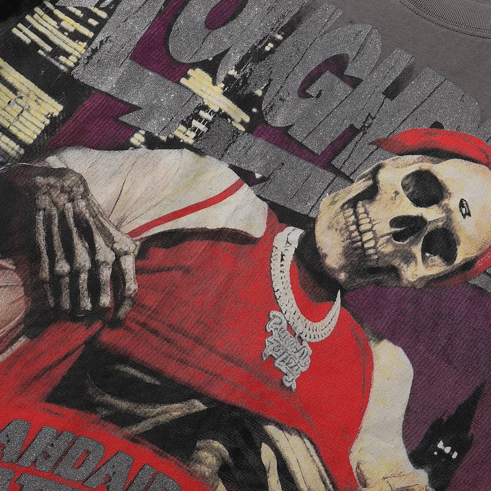 New 26SS Rough Play Thuglife Print Street Fashion 100% Cotton Men's and Women's Loose Short Sleeved T-shirt Y2K Men Vest T-shirts Tops