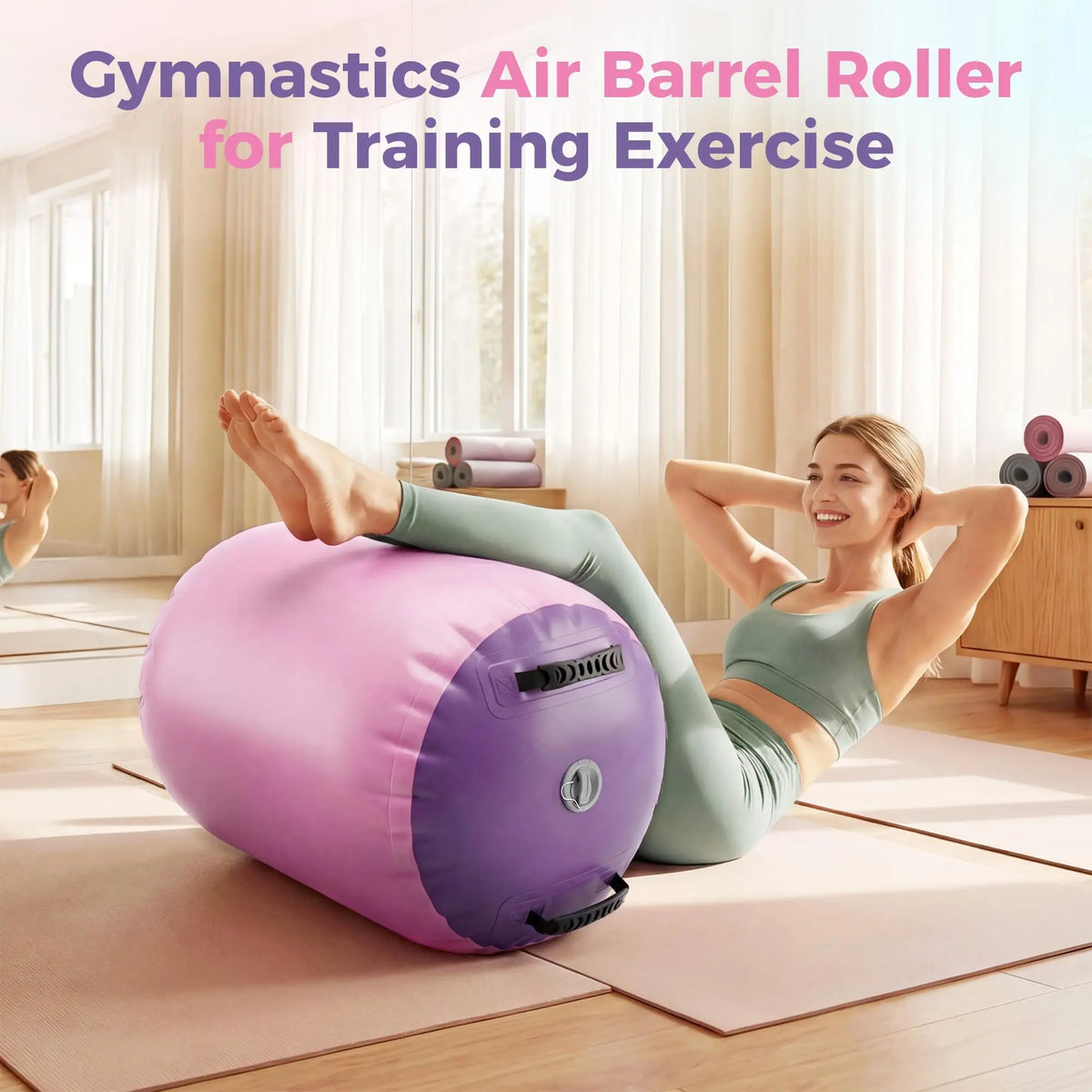 Studyset Gymnastics Air Roller Inflatable Tumbling Mat For Home Use