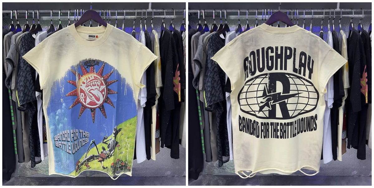 New 26SS Rough Play Thuglife Print Street Fashion 100% Cotton Men's and Women's Loose Short Sleeved T-shirt Y2K Men Vest T-shirts Tops
