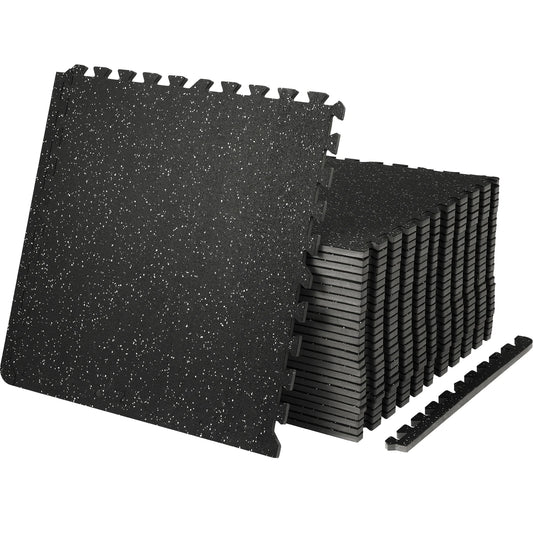 SucceBuy Interlocking Gym Floor Mats EVA Rubber Top Set