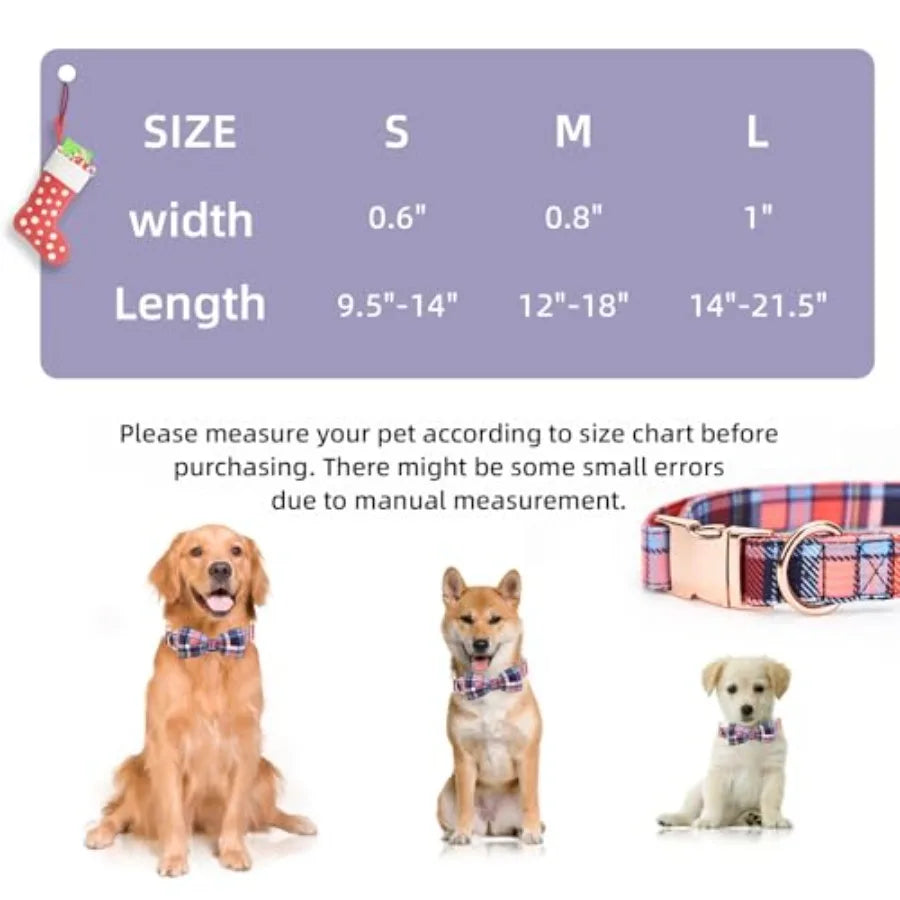 Adjustable Bow Tie Dog Collar Printed Cute Patterns Spring Summer Soft Pet Collars for Dogs