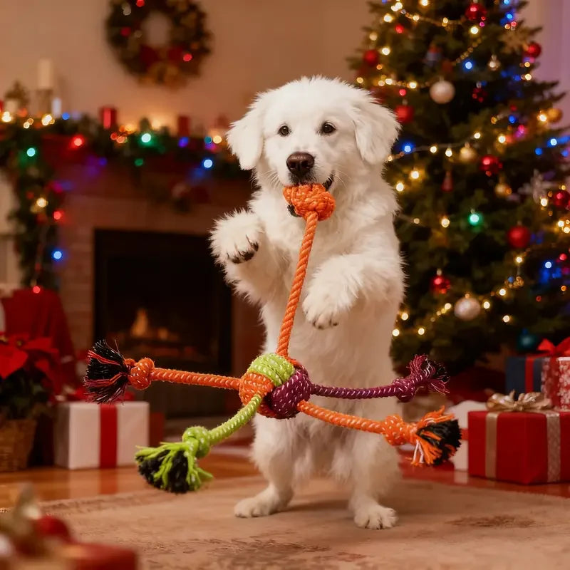 Durable Dog Rope Toy For Teeth Cleaning And Interactive Training