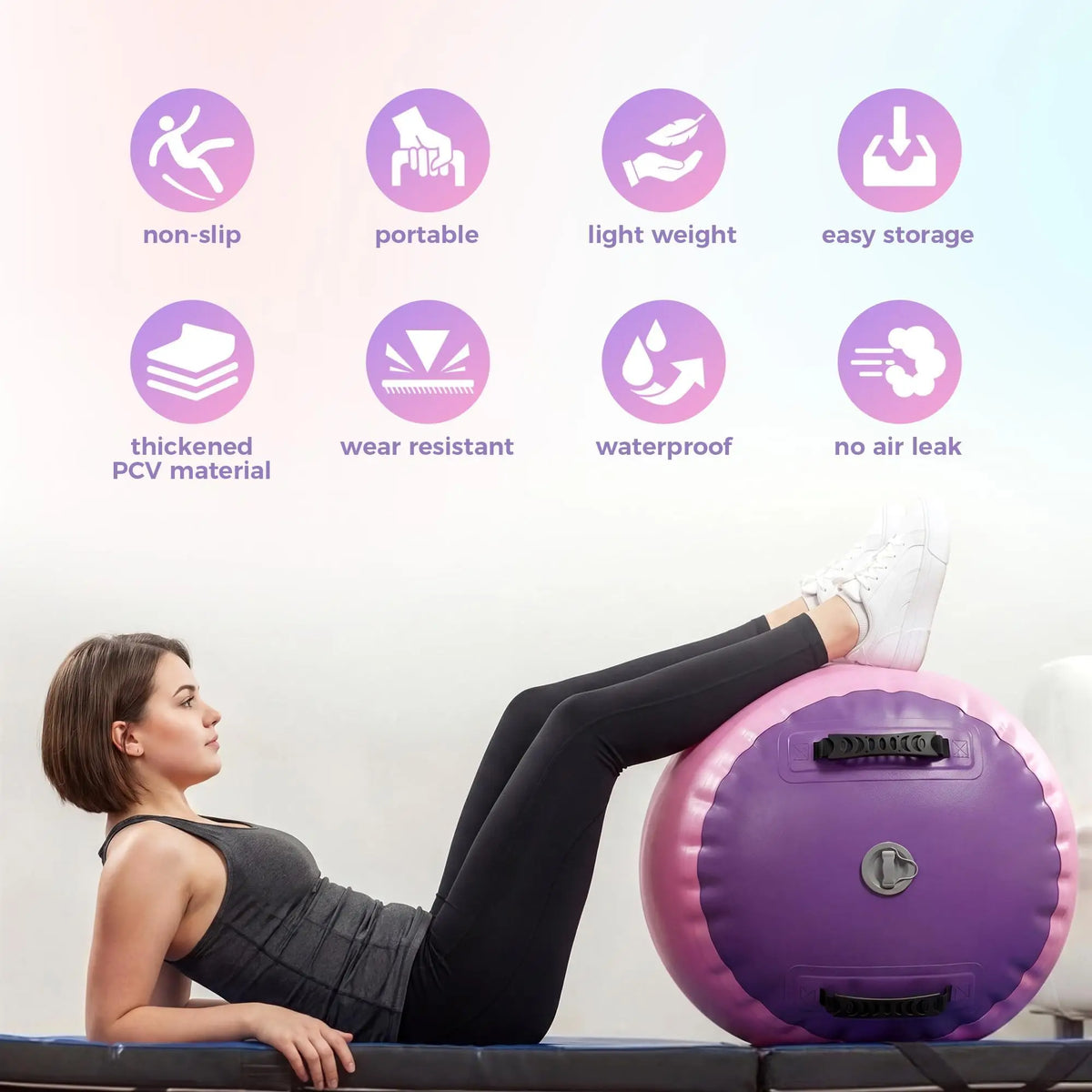 Studyset Gymnastics Air Roller Inflatable Tumbling Mat For Home Use