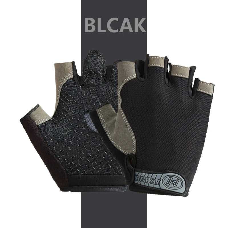 Cycling Gloves Half Finger Breathable Anti Slip Fitness Training
