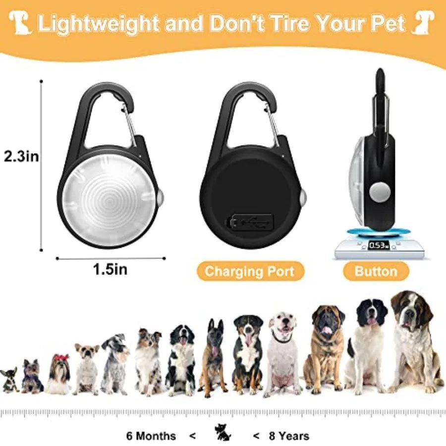 Dog Collar Light, 4 Modes Dog Lights for Night Walking, Rechargeable LED Pet Collar Light for Nighttime Clip on, IP68 Waterproo