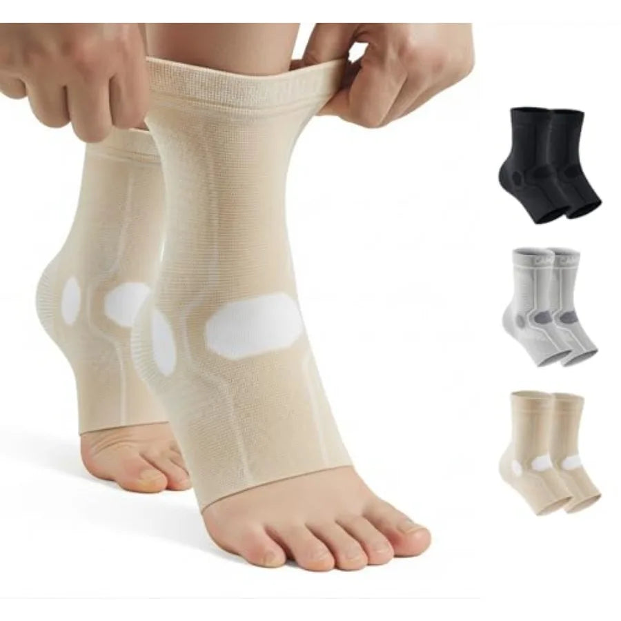 1 Pair Ankle Compression Sleeve for Men and Women Soft, Breathable Support for Plantar Fasciitis, Achilles Tendonitis, Swelling